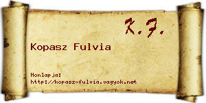 Kopasz Fulvia névjegykártya